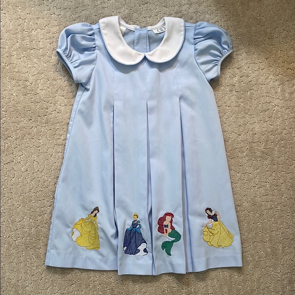 Lulu BeBe Blue Dress with Princess Embroidery